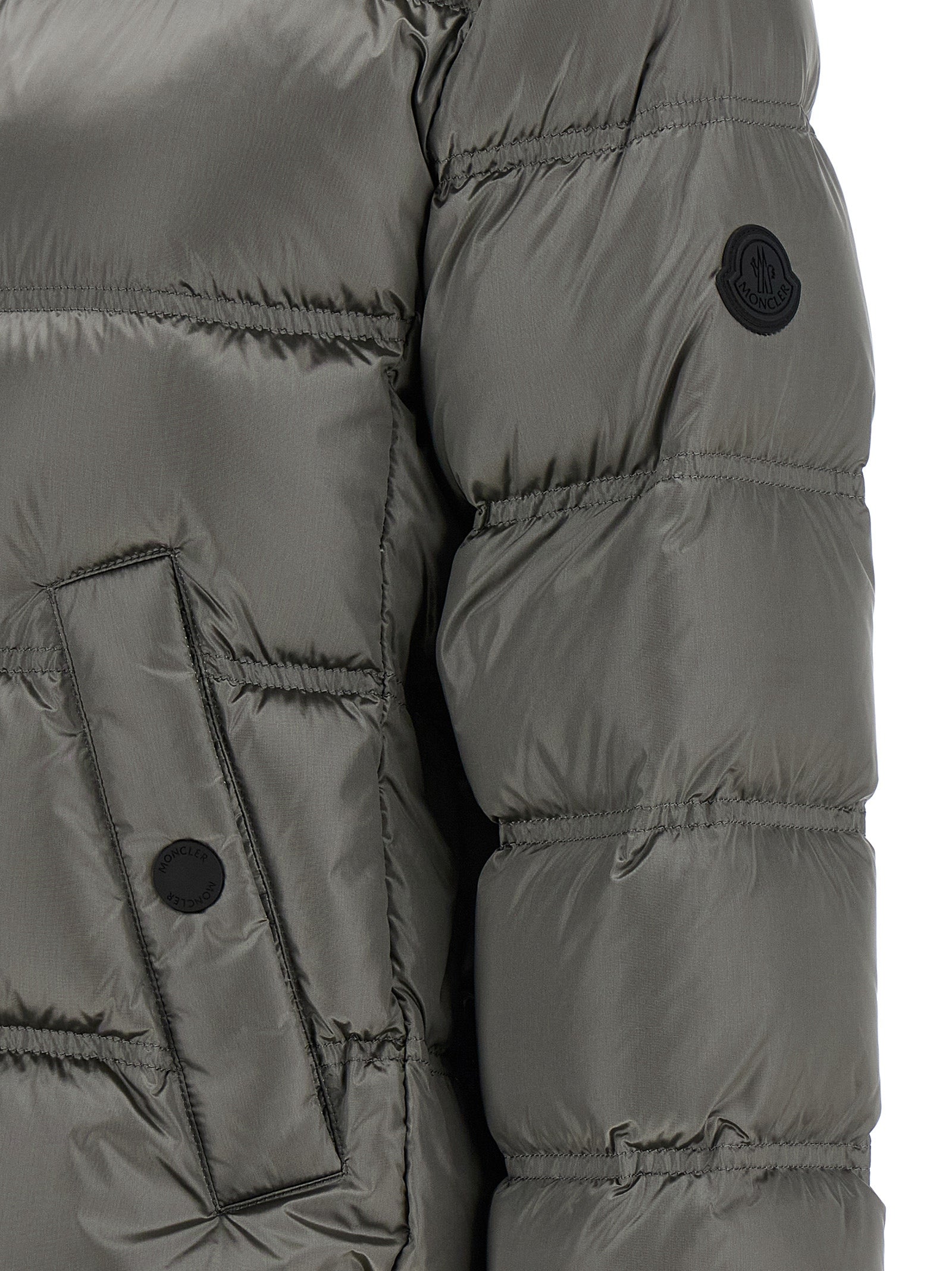 Moncler Gray Polyamide Full-Length Jacket