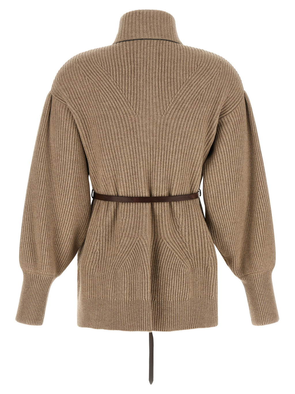 Brunello Cucinelli Beige Virgin Wool Cardigan