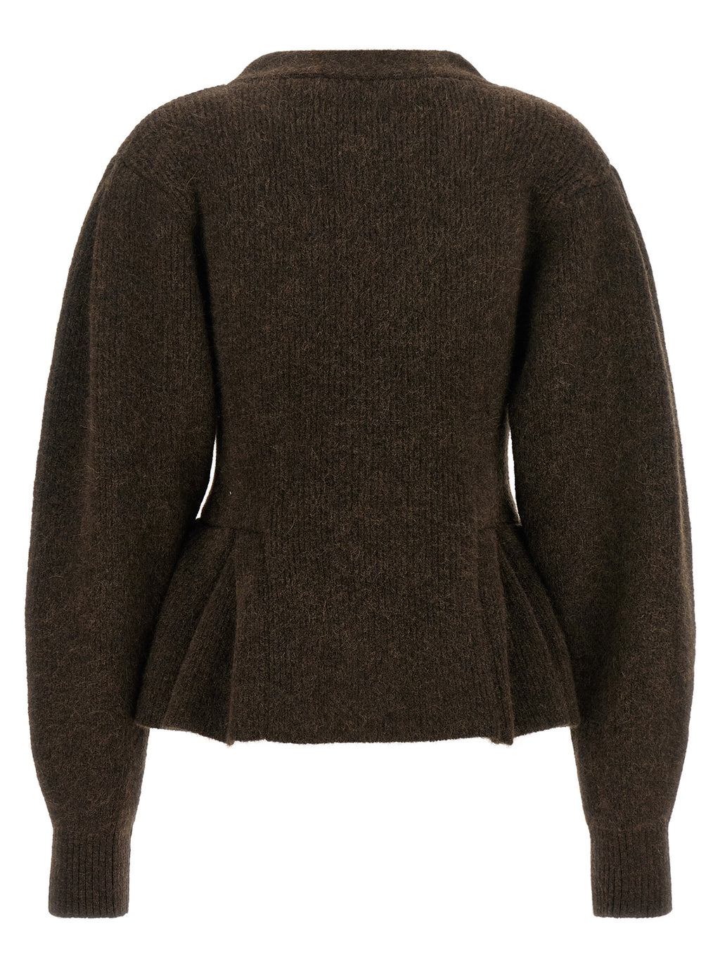 ROTATE BIRGER CHRISTENSEN Brown Wool Cardigan