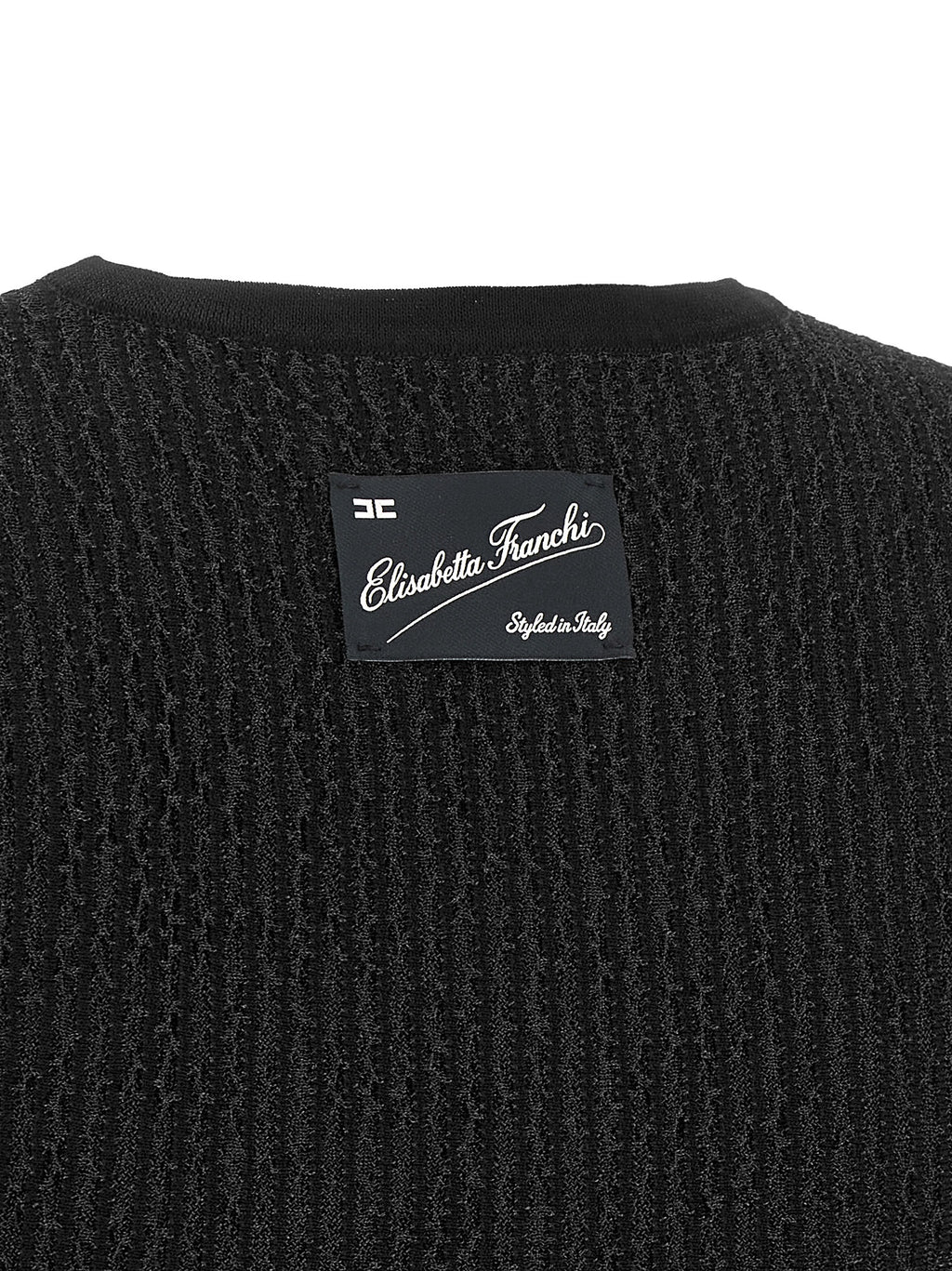 Elisabetta Franchi Black Viscose Sleeveles T-Shirt
