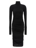 Elisabetta Franchi Black Lycra Midi Dress