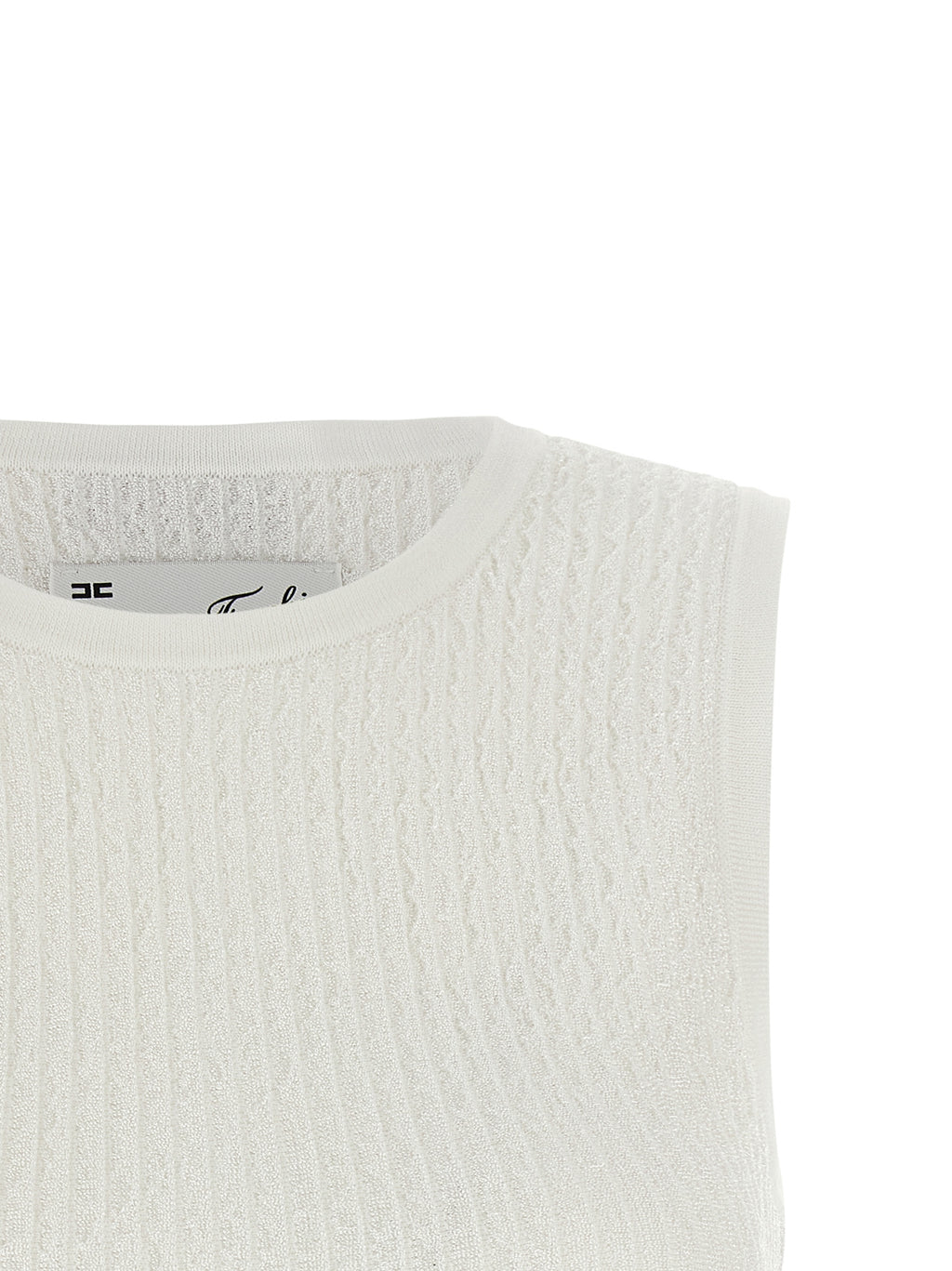 Elisabetta Franchi White Viscose Sleeveles T-Shirt