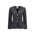 Self-Portrait Gray Polyester Full-Length Jacket