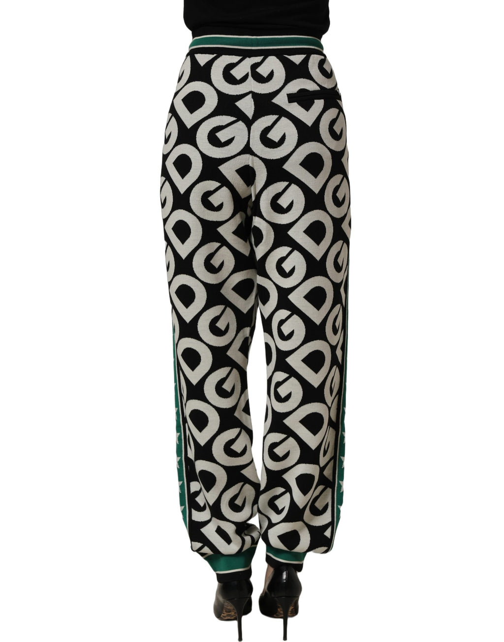 Dolce & Gabbana Black Wool Logo Jogger Sweatpants Pants