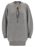Elisabetta Franchi Gray Wool Short Dress