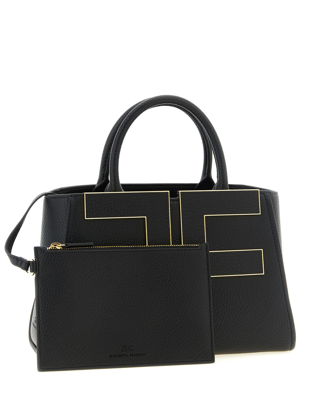 Elisabetta Franchi Black Polyester Tote Bag