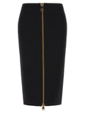 Elisabetta Franchi Black Viscose Midi Skirt