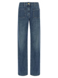 Elisabetta Franchi Blue Cotton Straight-Leg Jeans