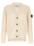 Stone Island White Virgin Wool Cardigan
