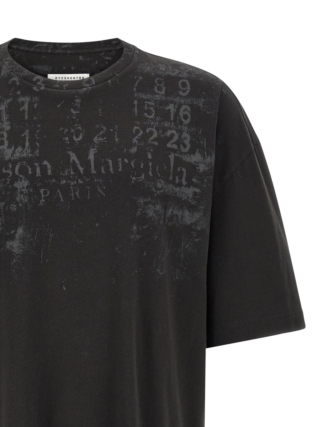 Camiseta de manga larga de algodón negro Maison Margiela