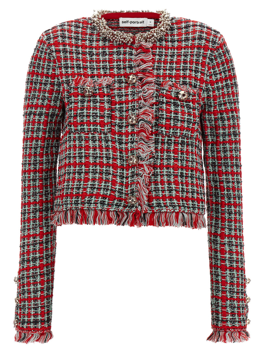 Self-Portrait Multicolor Cotton Full-Length Jacket