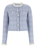 Self-Portrait Blue Cotton Full-Length Jacket