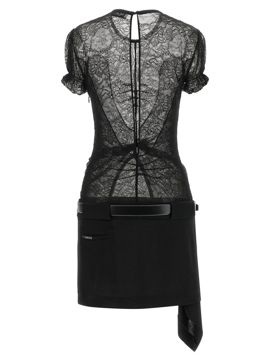 The Attico Black Polyamide Short Dress