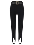 Self-Portrait Black Viscose Leggings
