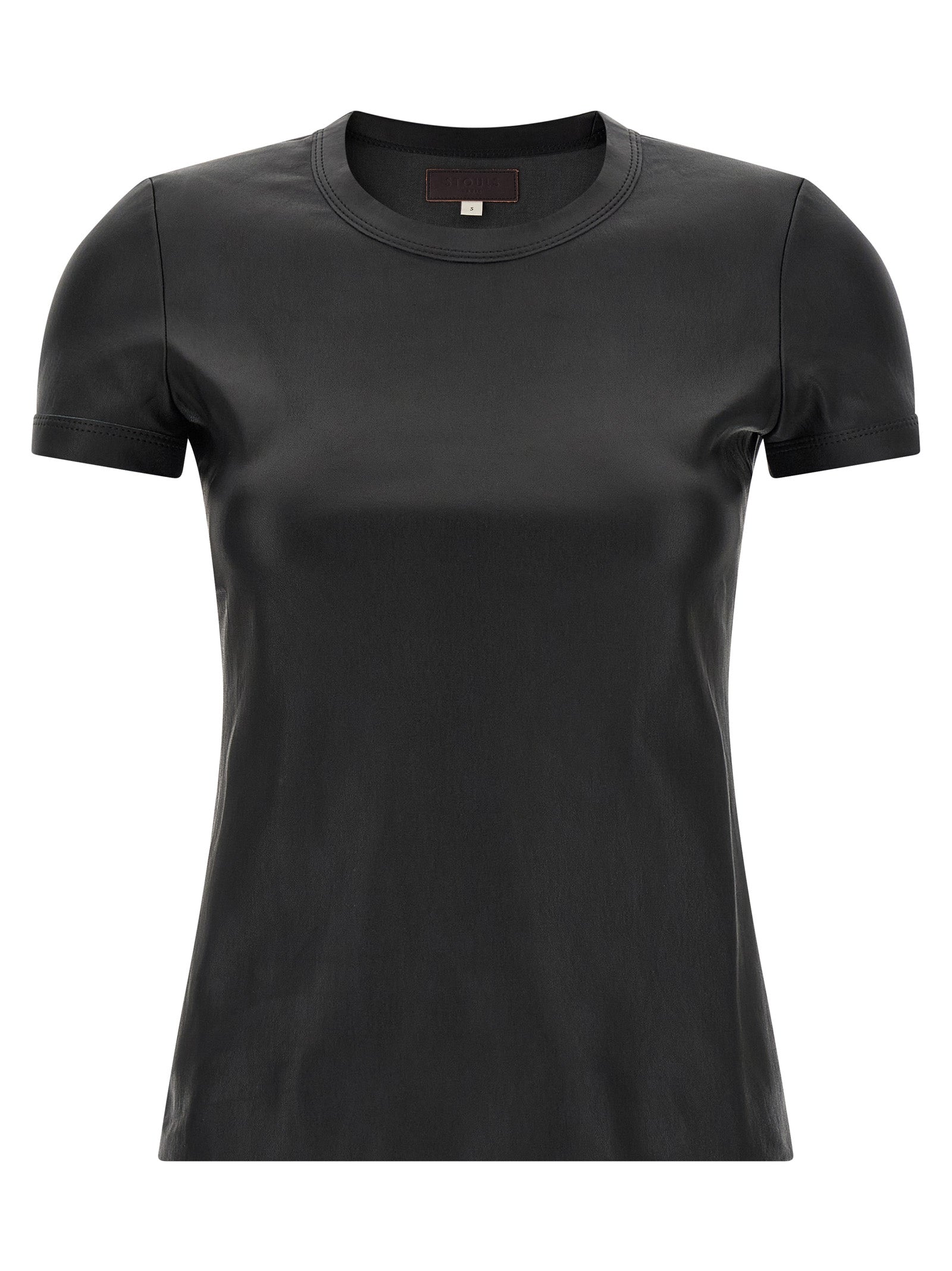 STOULS Black Lamb Leather T-Shirt