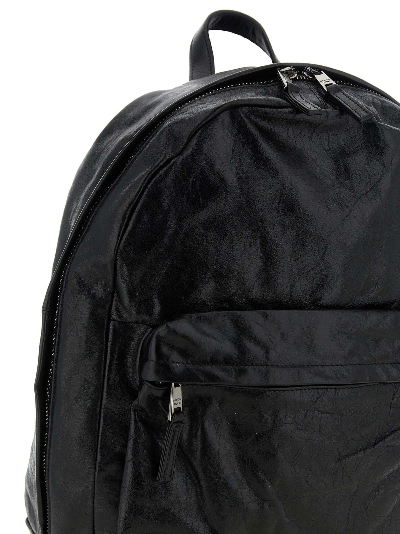 GIORGIO BRATO Black Lamb Leather Backpack