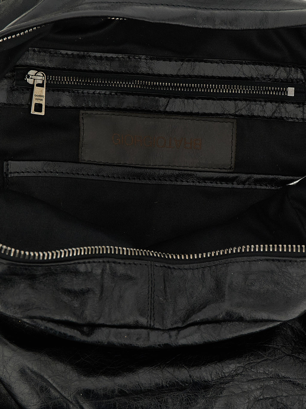 GIORGIO BRATO Black Lamb Leather Backpack
