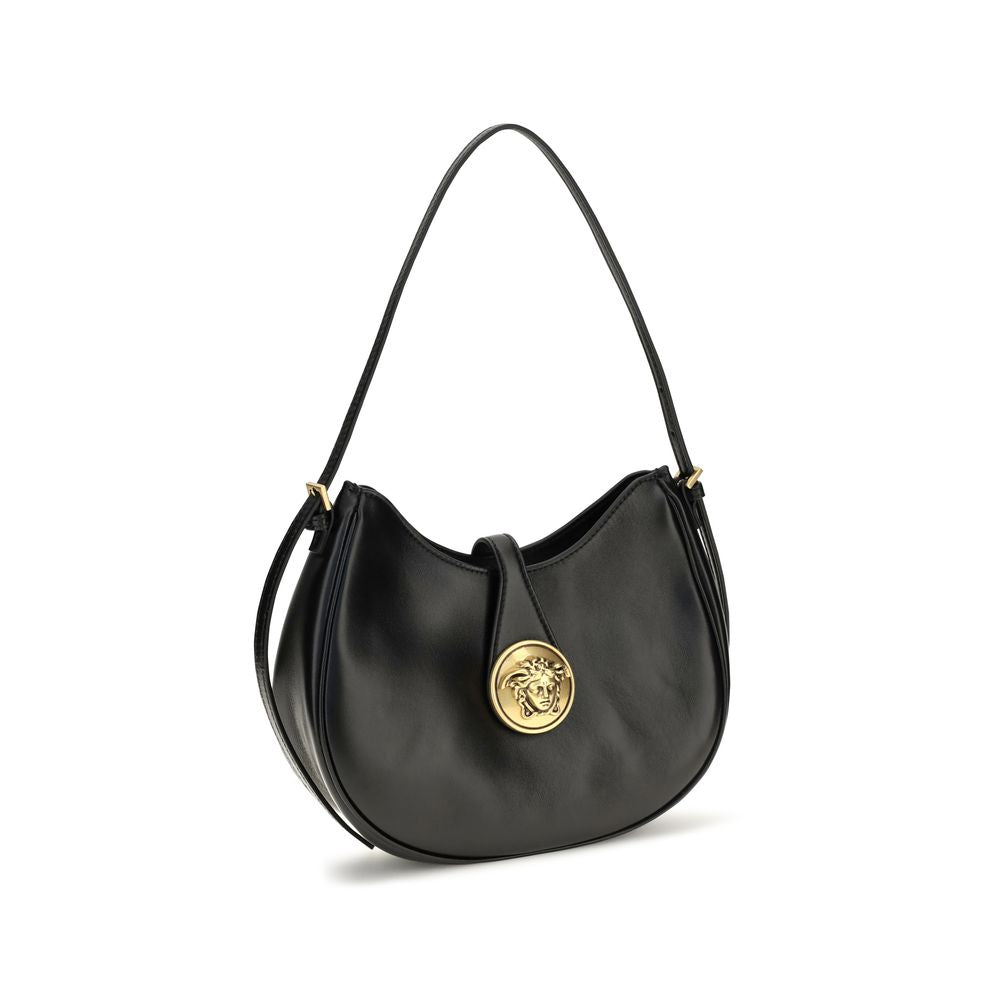 Sac bandoulière Versace en cuir de veau noir Bos Taurus