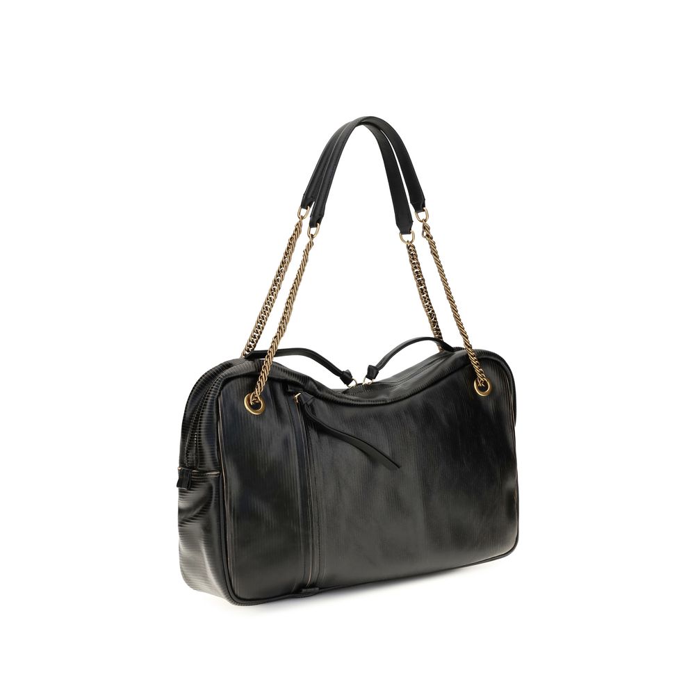 Sac bandoulière Vivienne Westwood en cuir de veau noir Bos Taurus