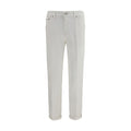 PT Torino White Cotton Slim Fit Jeans