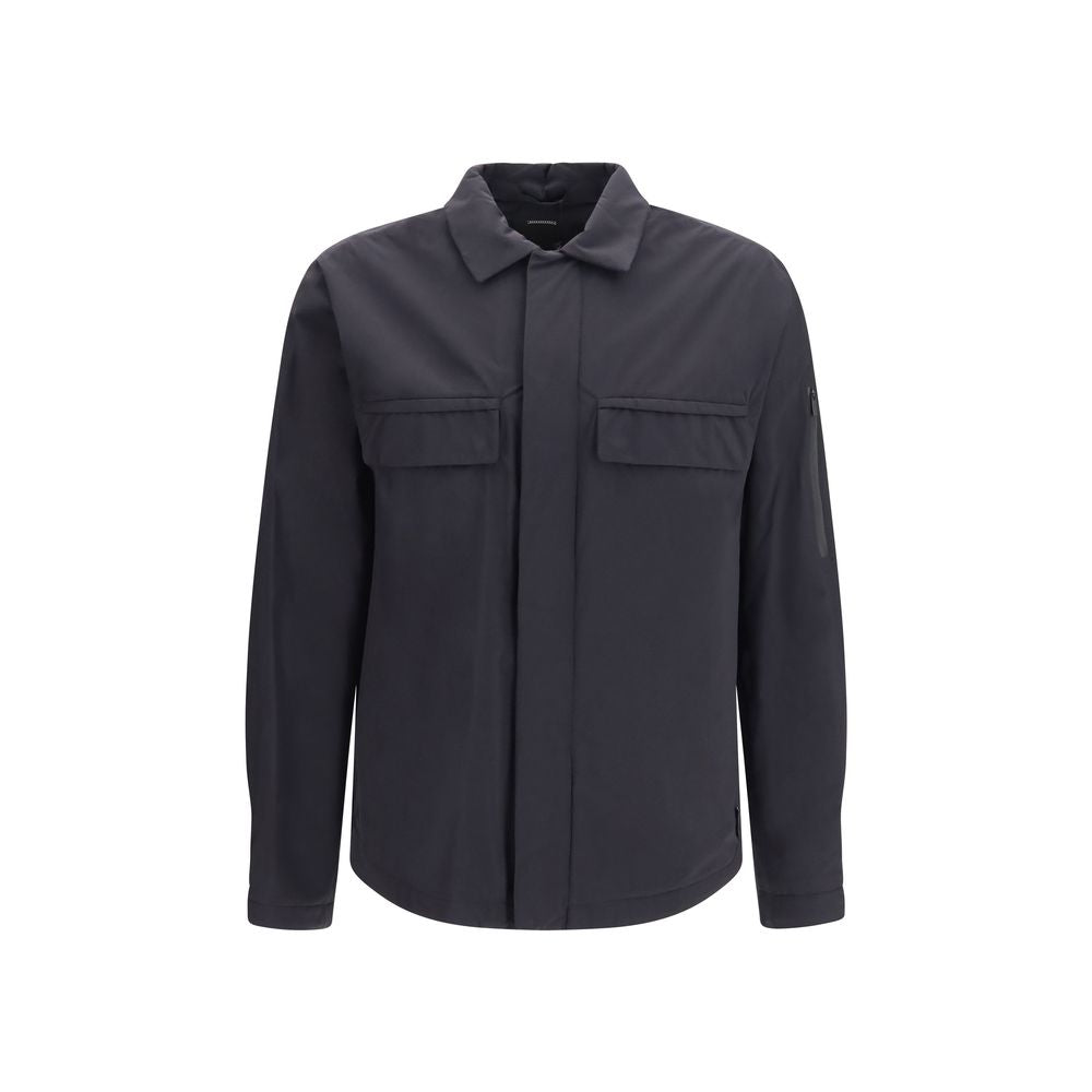 Chaqueta LAMINAR de poliamida negra larga