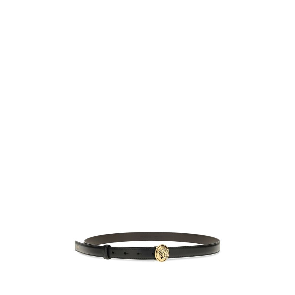 Versace Black Calf Leather Bos Taurus Regular Belt