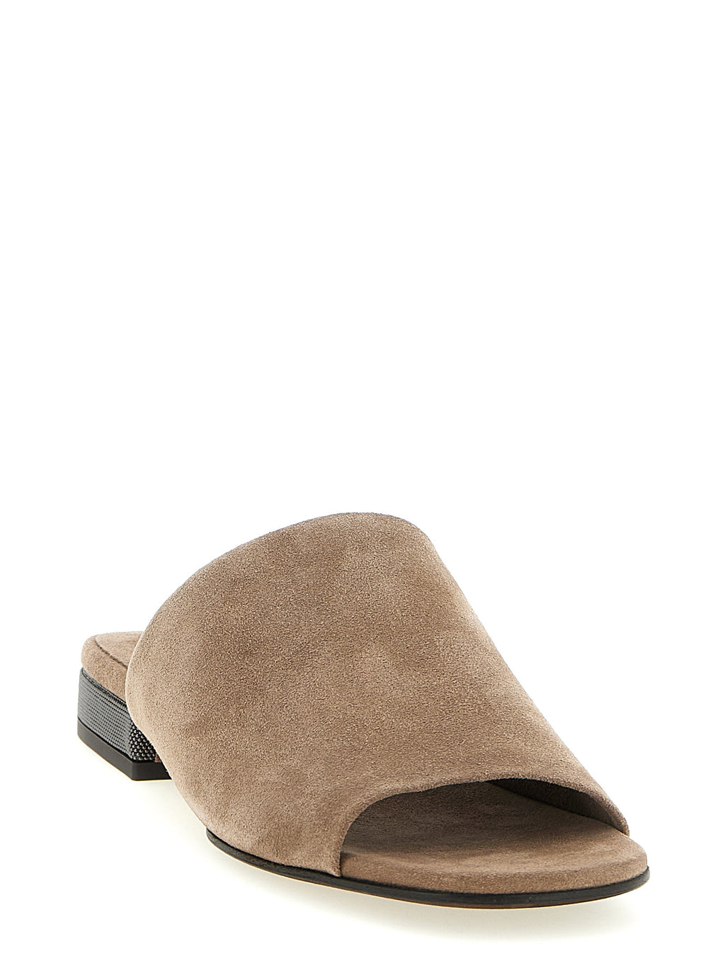 Mules Brunello Cucinelli en veau marron