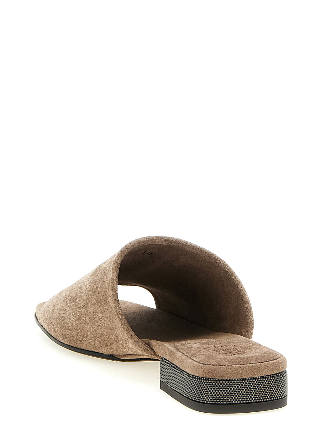 Mules Brunello Cucinelli en veau marron