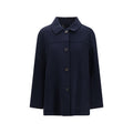 'S Max Mara Blue Wool Oves Aries Coat