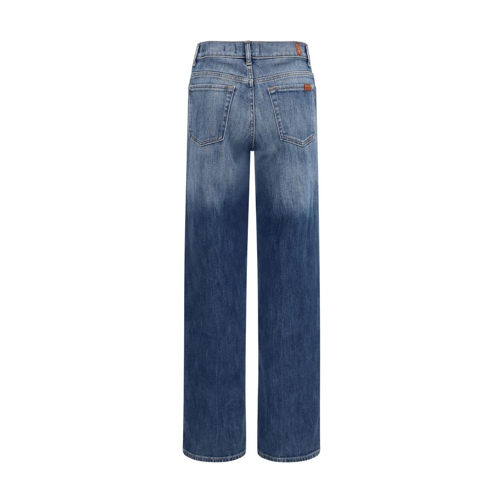 Jean droit en coton bleu 7FOR