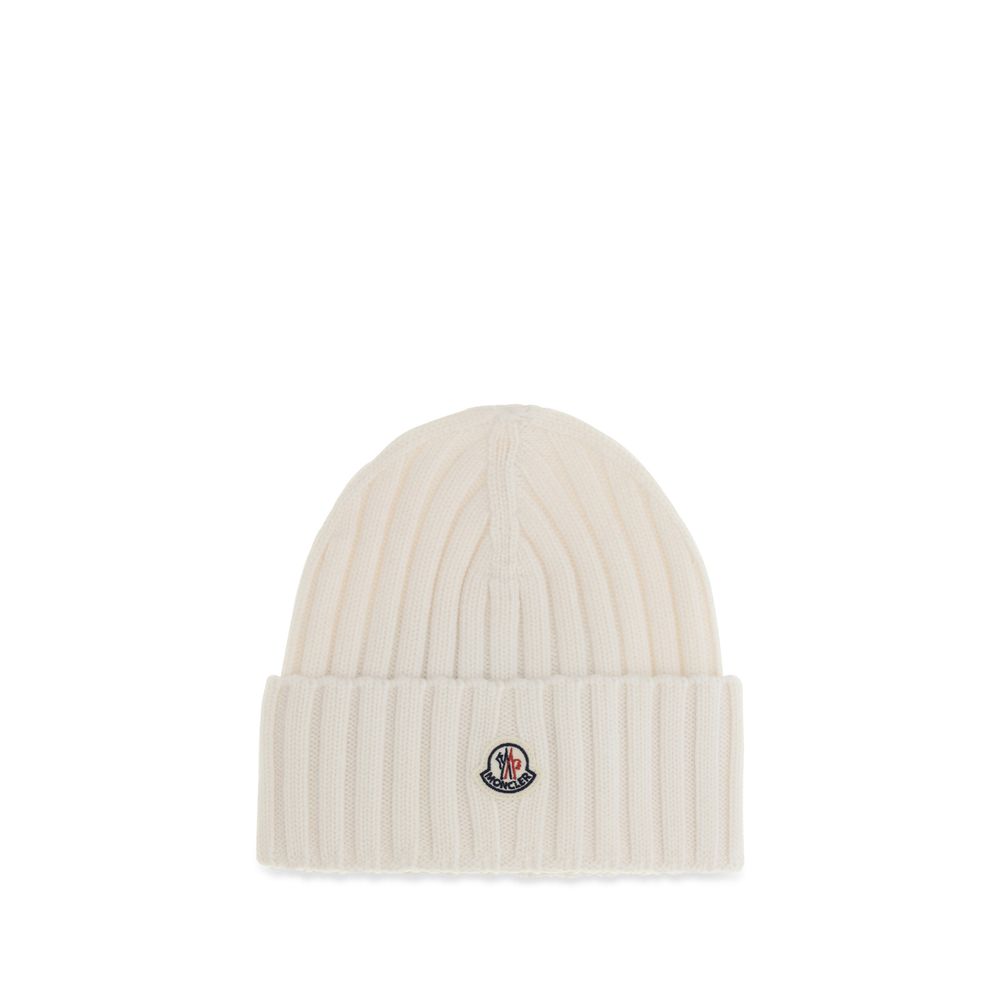 Moncler White Wool Oves Aries Beanie