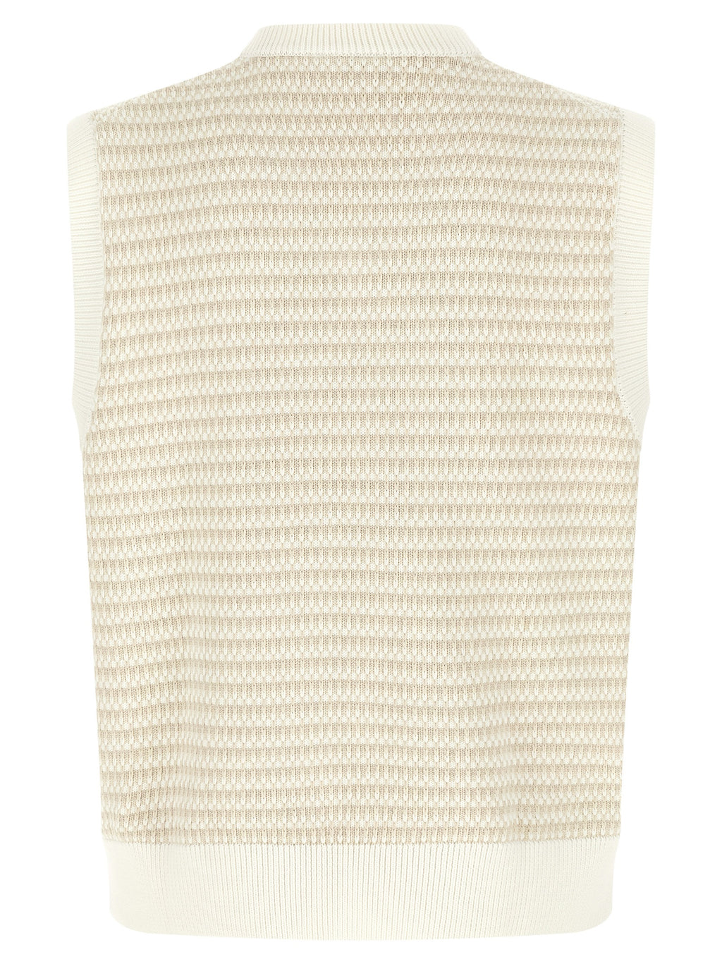 Lacoste Beige Cotton Sleeveles Sweater