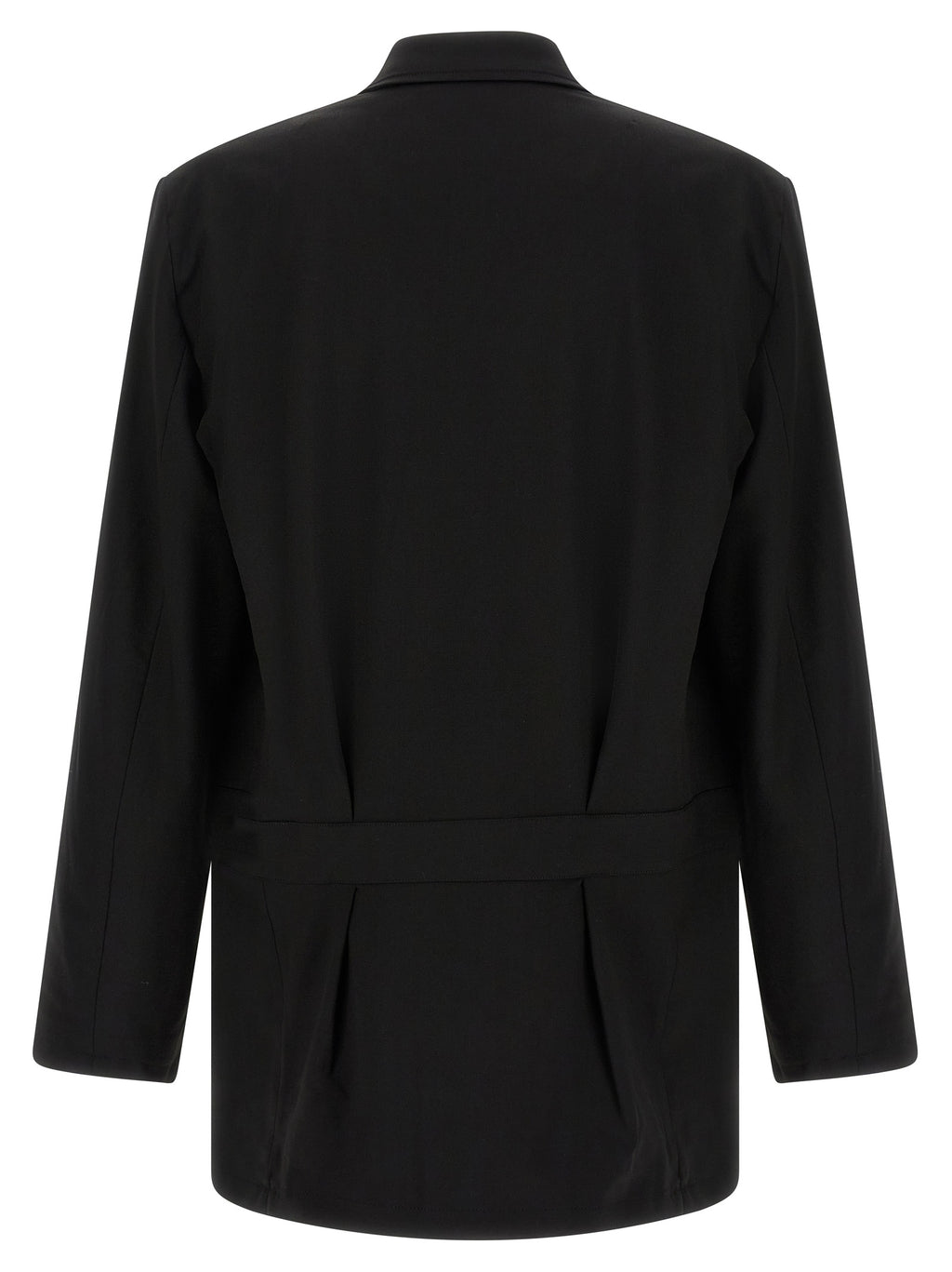 Y-3 Black Wool Full-Length Jacket