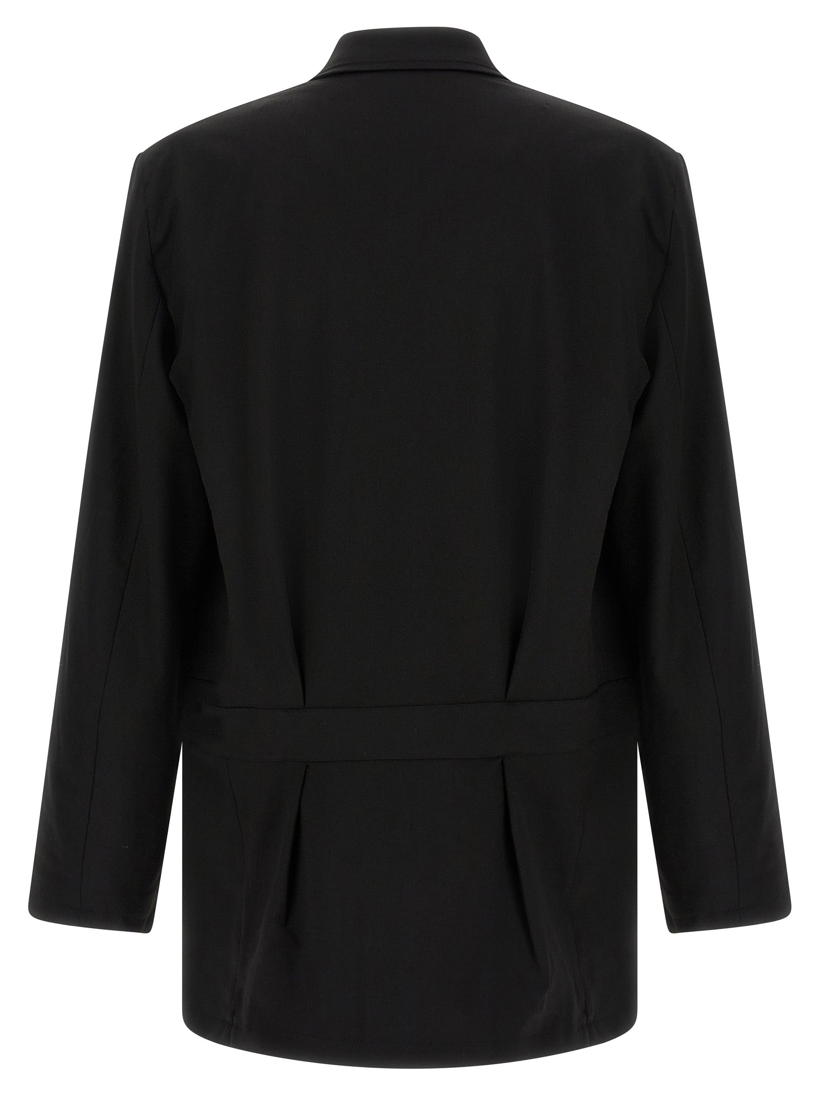 Y-3 Black Wool Full-Length Jacket