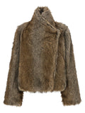 B&B COUTURE Brown Polyester Coat
