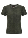 STOULS Gray Lamb Leather T-Shirt