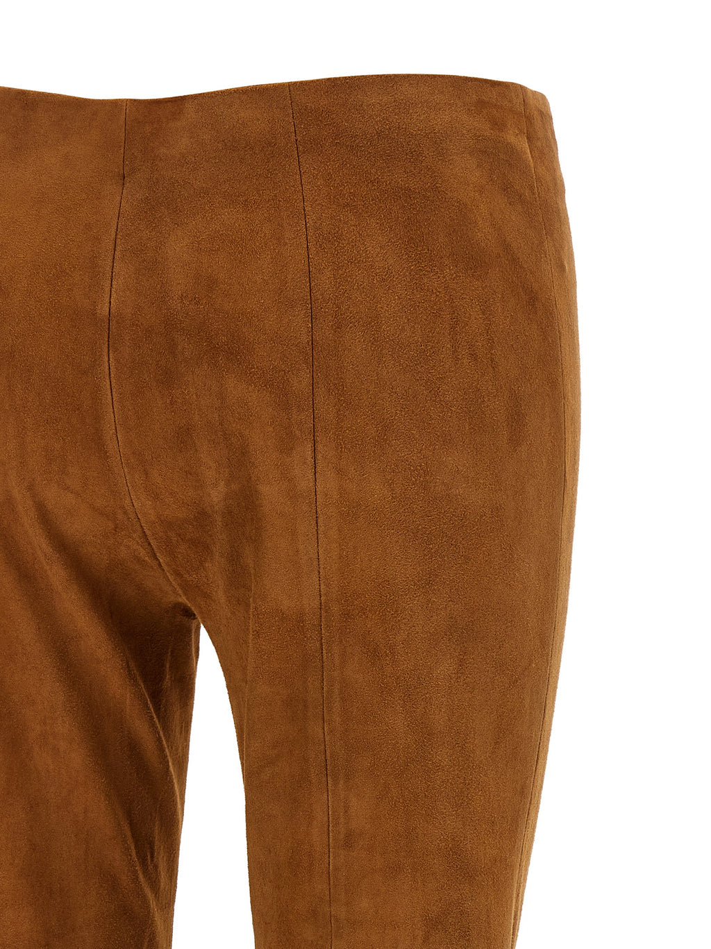 STOULS Brown Lamb Leather Flared Pants