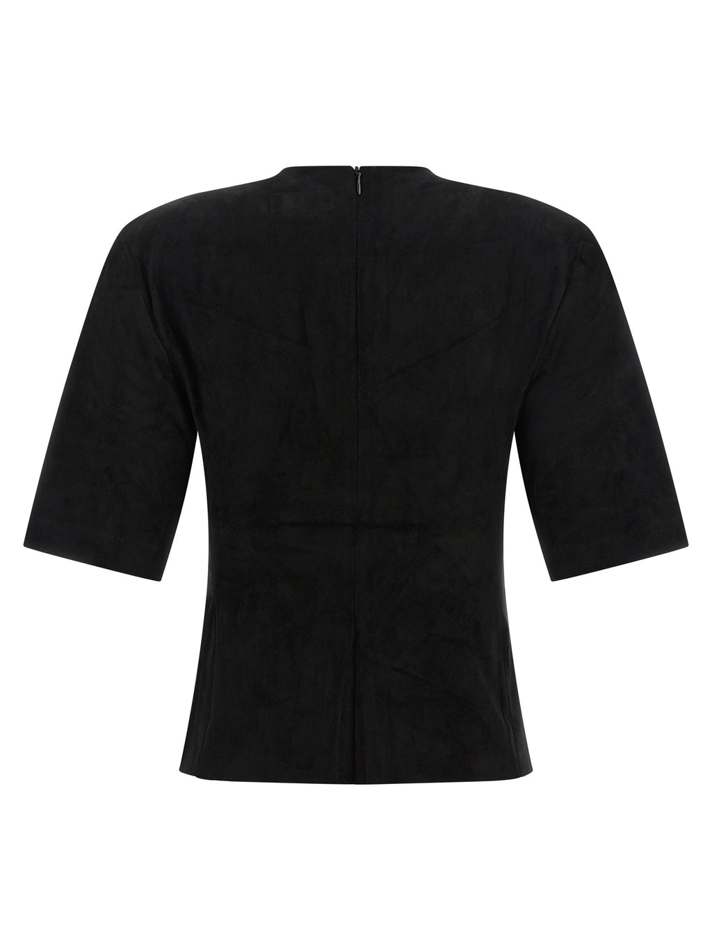 STOULS Black Lamb Leather T-Shirt