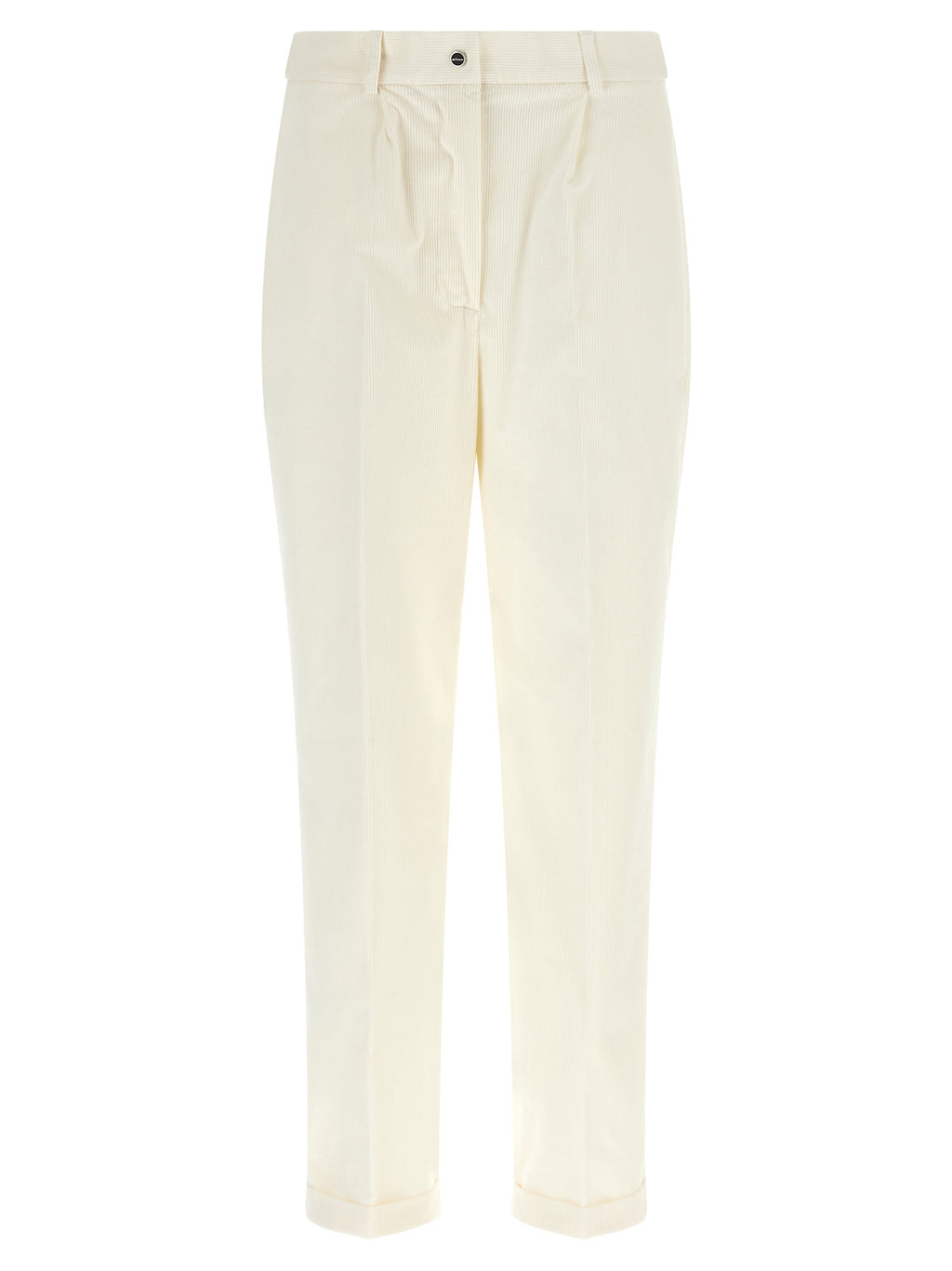 Kiton White Cotton Casual Pants