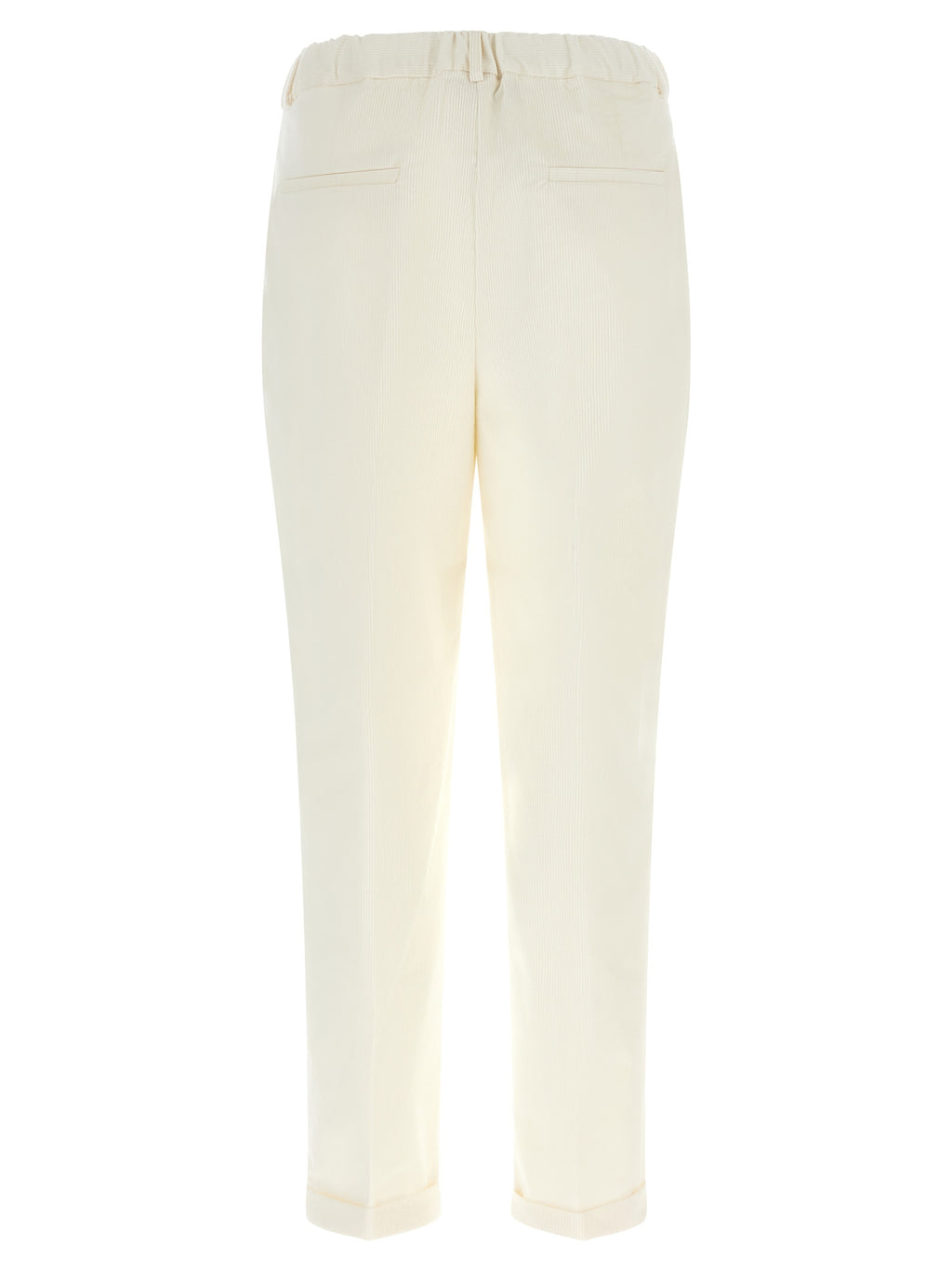 Kiton White Cotton Casual Pants