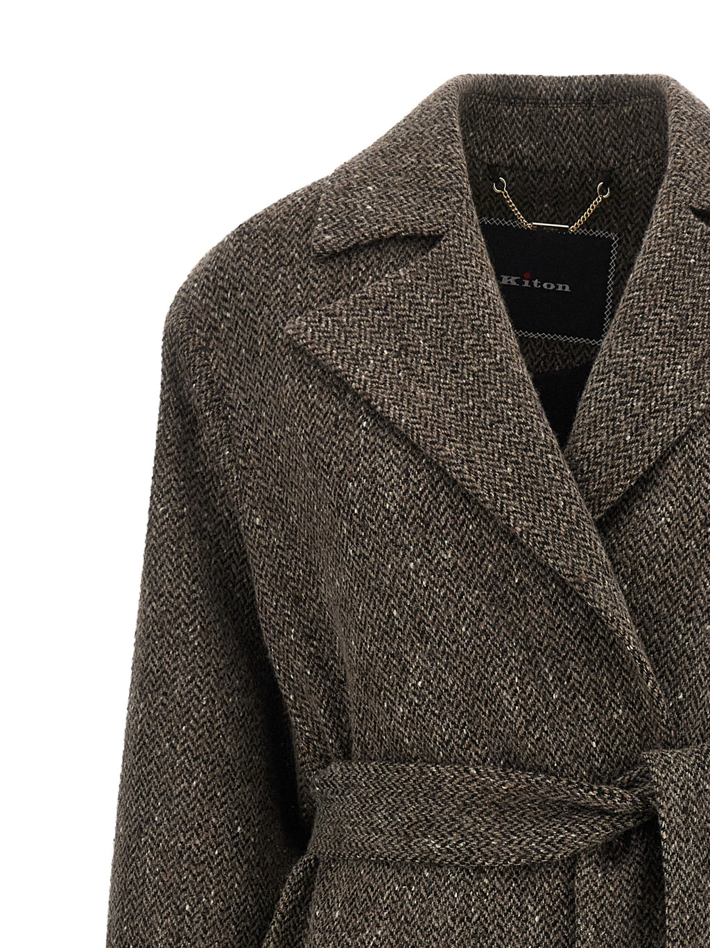 Kiton Brown Virgin Wool Coat