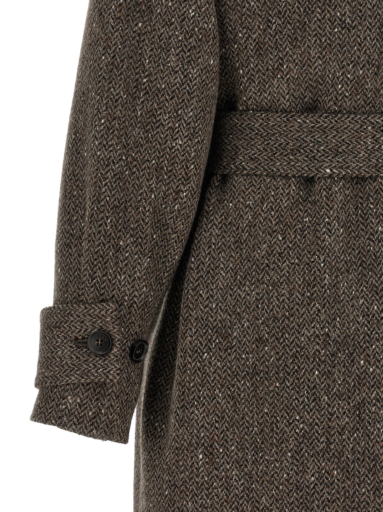 Kiton Brown Virgin Wool Coat