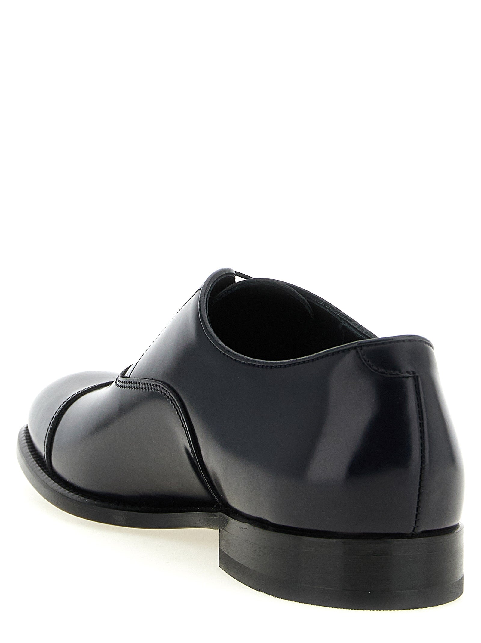 Doucal's Black Lamb Leather Oxfords And Derbies