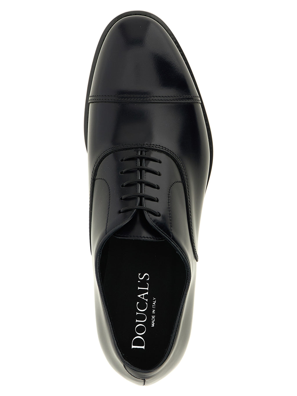 Doucal's Black Lamb Leather Oxfords And Derbies