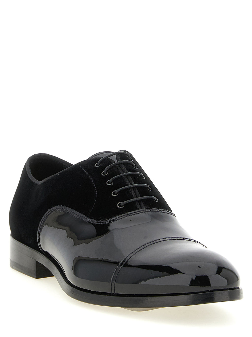Doucal's Black Lamb Leather Oxfords And Derbies