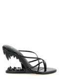 GCDS Black Polyethylene Stiletto Heel Sandals