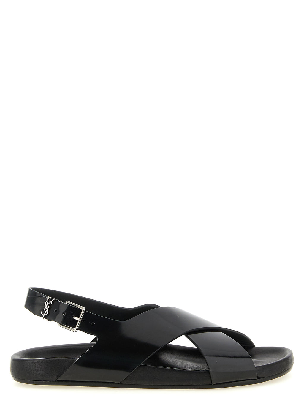 Saint Laurent Black Calfskin Flat Sandals
