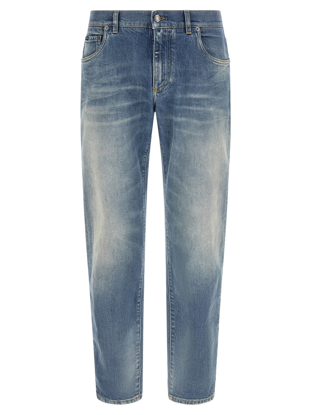 Dolce & Gabbana Blue Cotton Straight-Leg Jeans