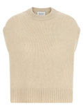 BE YOU Beige Cashmere Sleeveless Jacket