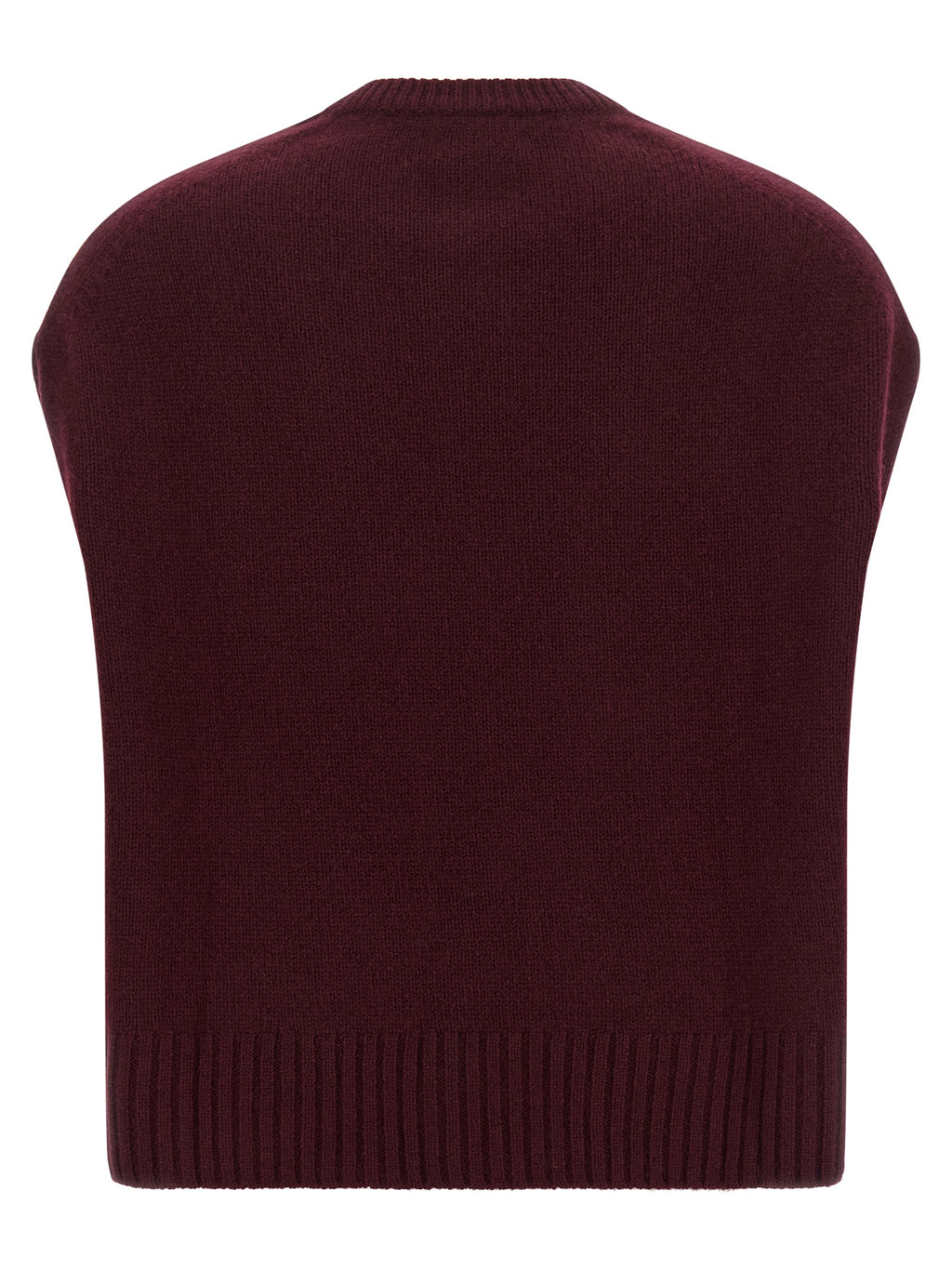 BE YOU Bordeaux Cashmere Sleeveless Jacket